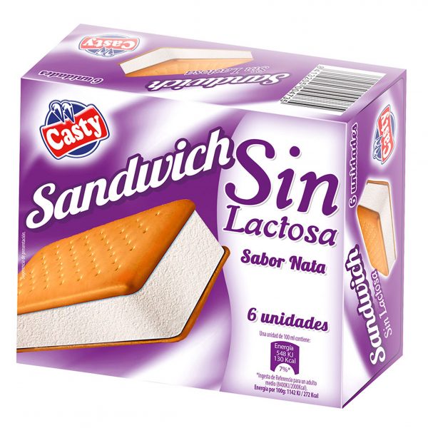 sandwich helado sin lactosa